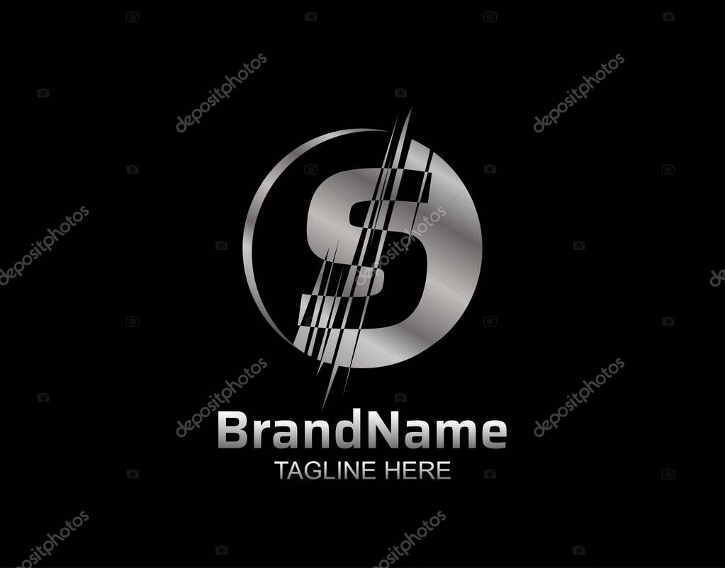 Letter S Metal Disc Icon Design. This logo is perfect for industrial factory, automotive, technology, website, digital, mechanic, wheel.