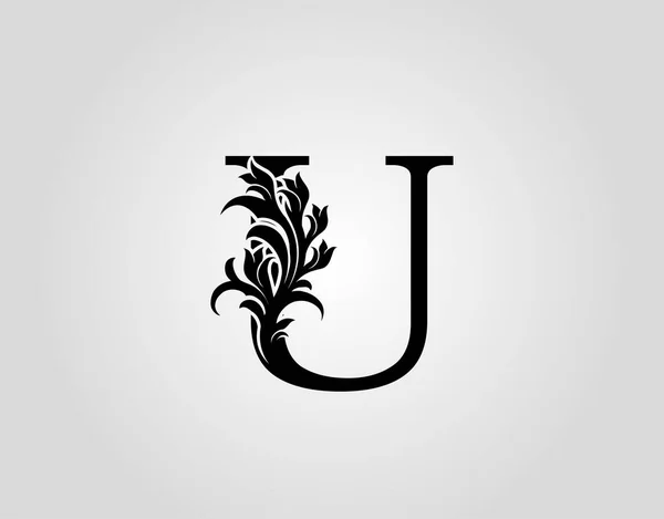 Монограма Лист Розкішний Логотип Іконка Вінтажний Деко Лист Векторний Дизайн — стоковий вектор