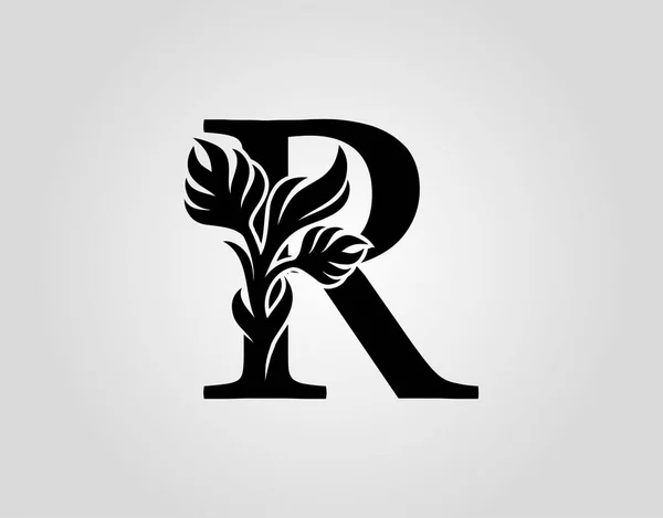 首字母R奢华美发饰品标识矢量模板 — 图库矢量图片