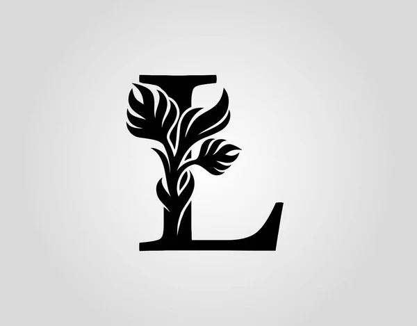 Lettre Initiale Luxe Beauté Fleurit Ornement Logo Vectoriel Modèle — Image vectorielle