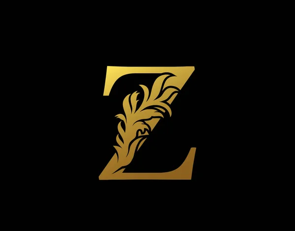 经典字母Z图标 华丽的金色字母艺术标志 书籍设计 品牌名称 精品店 公证处 酒店的复古字母图标 — 图库矢量图片