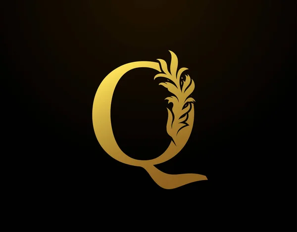 Classic Letter Icon Luxury Gold Alphabet Arts Logo Vintage Alphabetical — Stock Vector