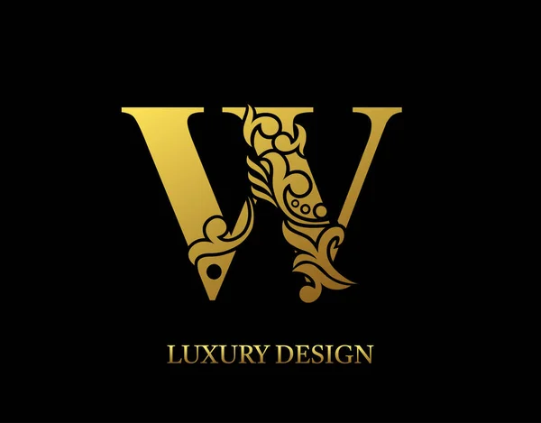 Golden Elegant Letter Graceful Ornate Style Калліграфічний Гарний Логотип Вінтаж — стоковий вектор