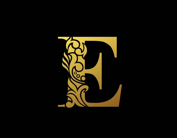 Oro Elegante Letra Elegante Estilo Adornado Caligrafía Hermoso Logotipo Emblema — Archivo Imágenes Vectoriales