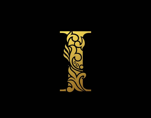 Carta Golden Elegant Inglês Estilo Ornate Gracioso Caligráfico Belo Logotipo — Vetor de Stock