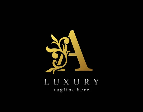 Letter Luxury Logo Icon Luxury Gold Flourishes Ornament Monogram Design — Stock Vector