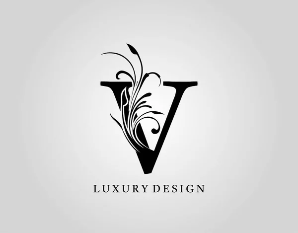 Vintage Letra Diseño Floral Clásico Monograma Icono Alfabético Para Diseño — Vector de stock