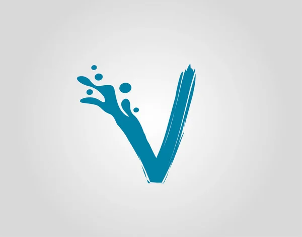 Water Splash Initial Letter Logo Symbol Blaues Wasseralphabet Symbol — Stockvektor