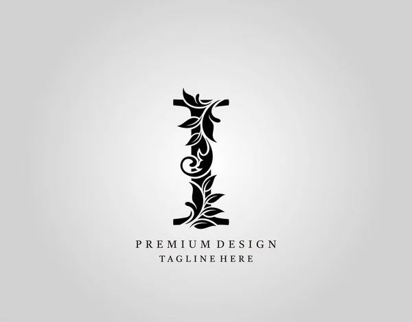 Classic Initial Letter Logo Design Elegant Floral Ornate Monogram Design — Stock Vector