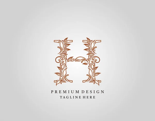 Caligraphic Letter Logo Design Elegant Floral Ornate Alphabet Design Vector — Stock Vector