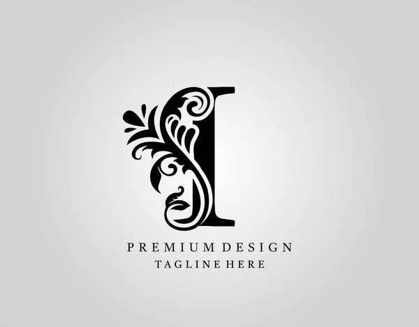 Monograma Luxo Carta Logotipo Design Elegante Floral Ornamentado Alfabeto Design — Vetor de Stock