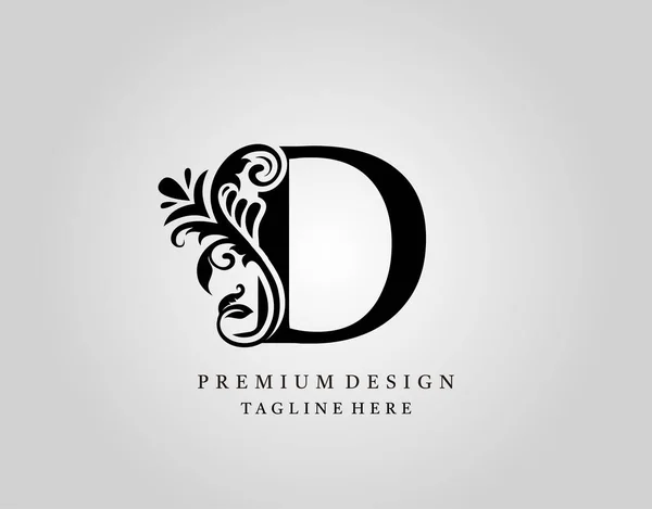 Monogramme Luxe Lettre Logo Design Élégant Floral Orné Vecteur Alphabet — Image vectorielle