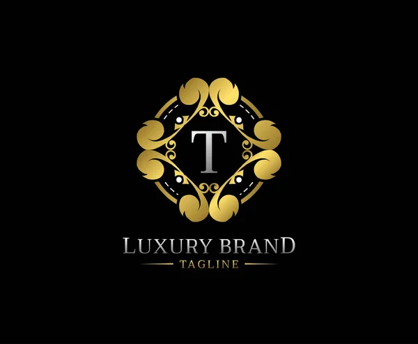 Luxury Circle Gold Mandala Icon Logo Design — Vector de stock