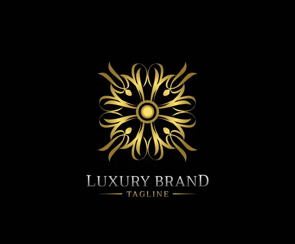 Luxury Elegant Gold Mandala Logo Vector — Archivo Imágenes Vectoriales