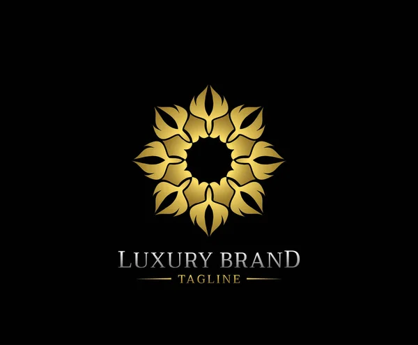 Luxury Vintage Gold Mandala Logo Vector — Stok Vektör