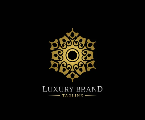 Luxury Hotel Gold Mandala Logo Vector — Stok Vektör