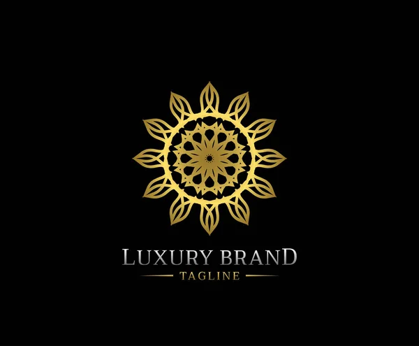 Luxe Gouden Mandala Logo Vector — Stockvector