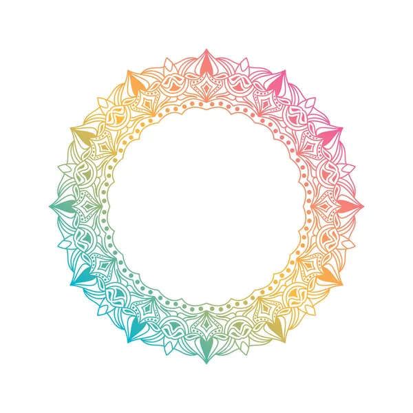 Círculo Elemento Diseño Mandala Vector Boho Mandala Vibrantes Colores Verde — Archivo Imágenes Vectoriales