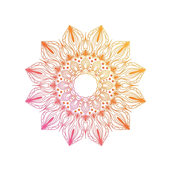 Elemento Diseño Mandala Degradado Vector Boho Mandala Vibrantes Colores Verdes — Archivo Imágenes Vectoriales