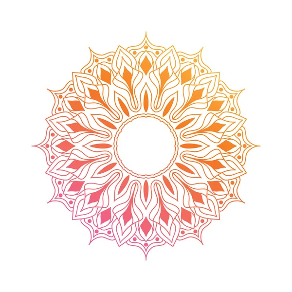 Elemento Diseño Mandala Degradado Hermoso Mandala Vectorial Vibrantes Colores Rosa — Archivo Imágenes Vectoriales