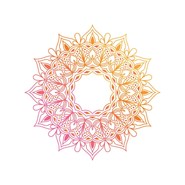 Elemento Diseño Mandala Degradado Vector Boho Mandala Vibrantes Colores Rosa — Archivo Imágenes Vectoriales