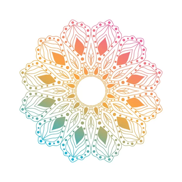 Elemento Decorativo Diseño Mandala Mandala Marco Vectorial Vibrantes Colores Verde — Archivo Imágenes Vectoriales