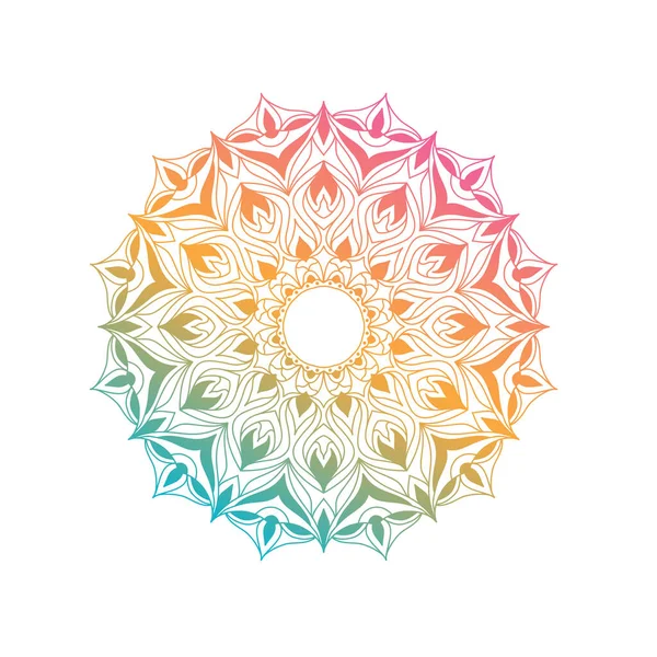 Elemento Diseño Mandala Gradiente Circular Vector Boho Mandala Vibrantes Colores — Archivo Imágenes Vectoriales