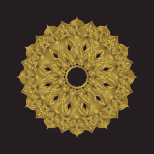 Elemento Clásico Diseño Marco Mandala Oro Insignia Vectorial Mandala Color — Archivo Imágenes Vectoriales