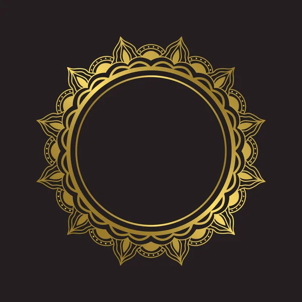 Luxe Gouden Mandala Frame Design Element Vector Boho Mandala Gouden — Stockvector