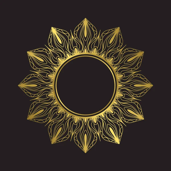 Elemento Diseño Mandala Lujo Vector Boho Mandala Color Dorado Marco — Archivo Imágenes Vectoriales