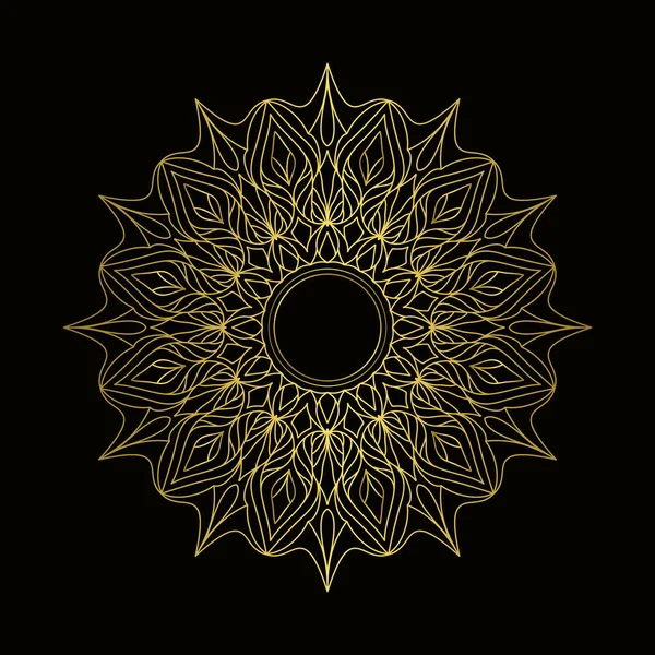 Elegancki Krąg Złoty Mandala Frame Design Element Dekoracja Dekoracyjna Złoty — Wektor stockowy