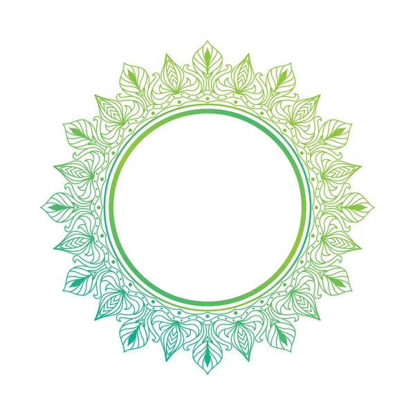 Elemento Diseño Floral Mandala Mandala Marco Vectorial Color Verde Vibrante — Archivo Imágenes Vectoriales