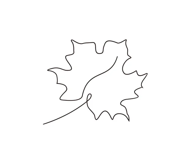カエデの葉の連続線画 概要1枚のメイプルアートデザイン — ストックベクタ