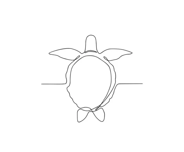 Desenho Arte Linha Contínua Tartaruga Minimalista Preto Esboço Arte Tartaruga — Vetor de Stock