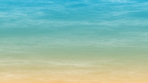 Анімовані Пляжні Сцени Спокійний Піщаний Пляж Ніжні Бірюзові Океанічні Хвилі — стокове відео