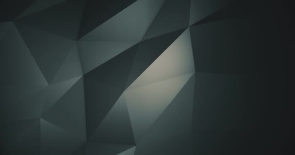 Abstract Dark Grey Green Low Poly Motion Background Added Blur — Stock Video