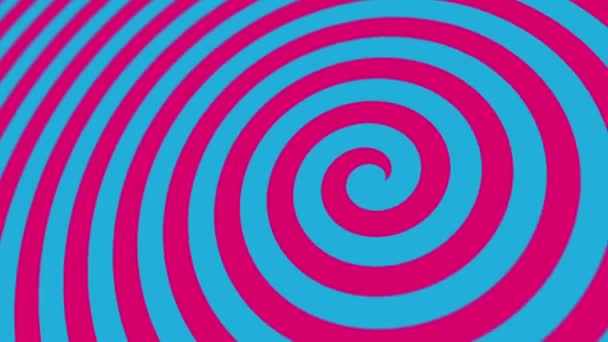 Animación Hipnótica Fondo Espiral Circo Azul Rosa Looping Completo — Vídeos de Stock