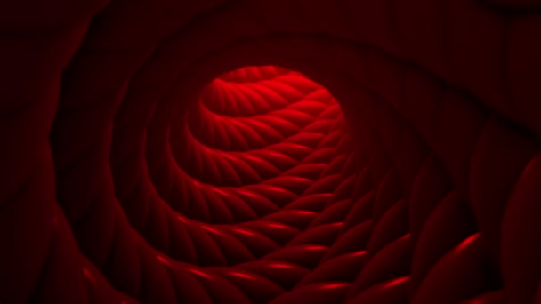 Endlos Schleifende Und Spiralförmige Rote Tunnel Bewegungs Hintergrundanimation — Stockvideo