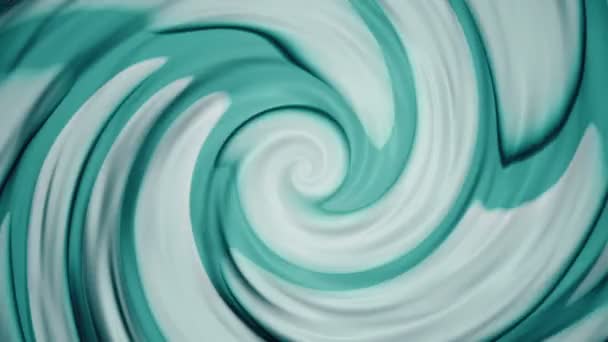 Boucle Transparente Abstraite Peinture Liquide Fond Mouvement Spirale Sarcelle Blanc — Video