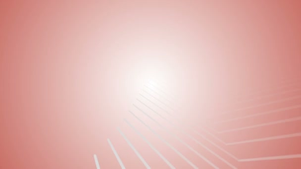 Płynnie Pętlujące Białe Linie Geometryczne Peachy Pink Animacji Tła Ruchu — Wideo stockowe
