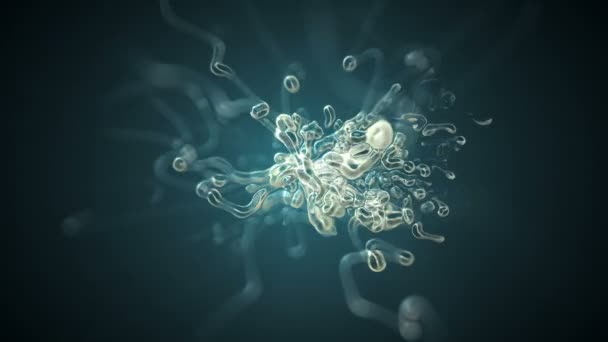 Плавно Циклічно Абстрактні Сині Органічні Клітини Рух Фонової Анімації — стокове відео