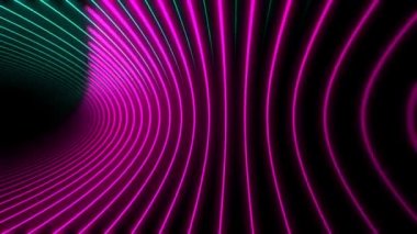 Işıl ışıl mor ve cyan dairesel ışık huzmeleri hareket arkaplanı.