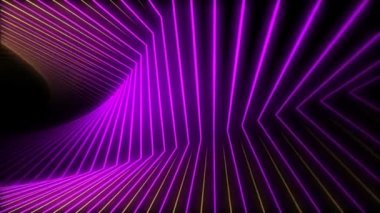 Dönen mor ve altın renkli ışık huzmeleri hareket halindedir. Döngü ve tam HD.