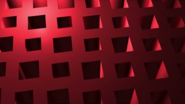 Dönen kırmızı izometrik küplerle kusursuz bir sanat deco-motion arkaplan canlandırması.