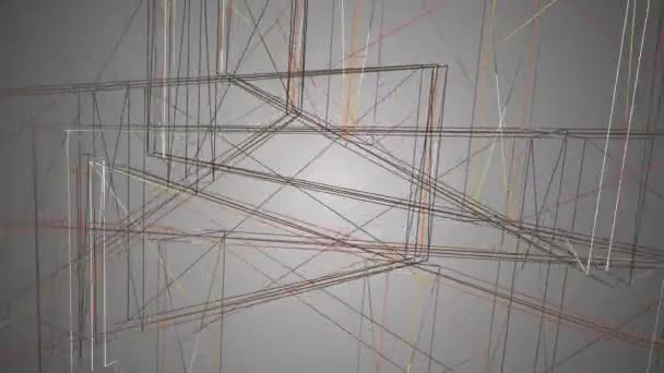 Absztrakt Geometriai Vonalak Drótvázas Mozgás Háttér Hurok Teljes — Stock videók