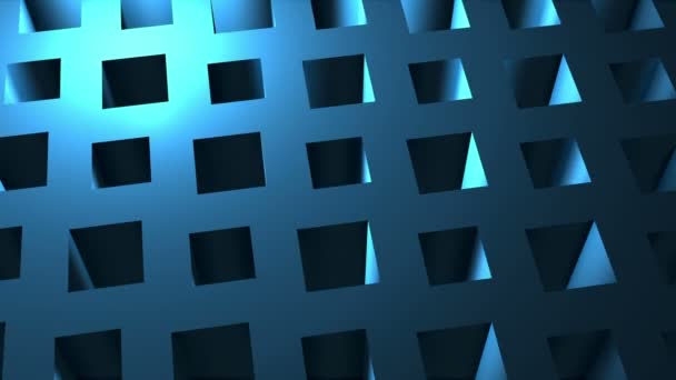 Seamlessly Looping Art Deco Motion Background Animation Revolving Blue Isometric — Stock Video
