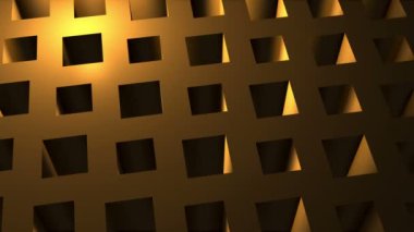 Dönen altın izometrik küplerle kusursuz bir sanat deco-motion arkaplan animasyonu