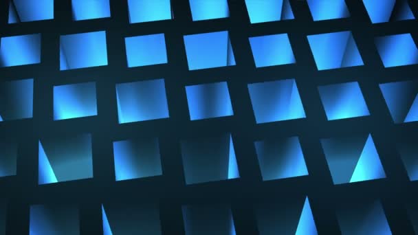Rotierende Art Déco Isometrische Quadrate Blauen Licht Loopable Full Bewegungshintergrund — Stockvideo