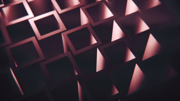 Rotující Tmavě Fialové Izometrické Kostky Art Deco Looping Full Motion — Stock video