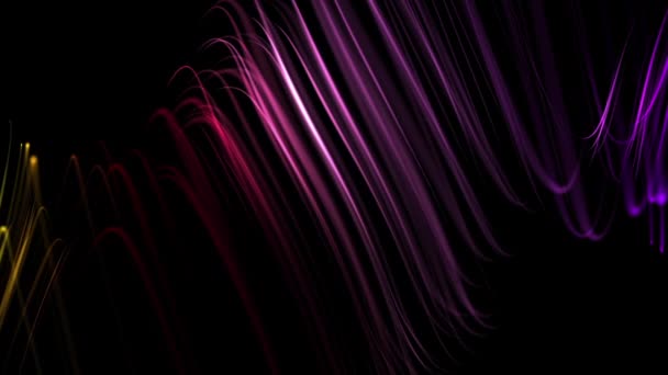 Multi Colored Fiber Optic Neon Light Strings Gently Moving Light — Stock Video